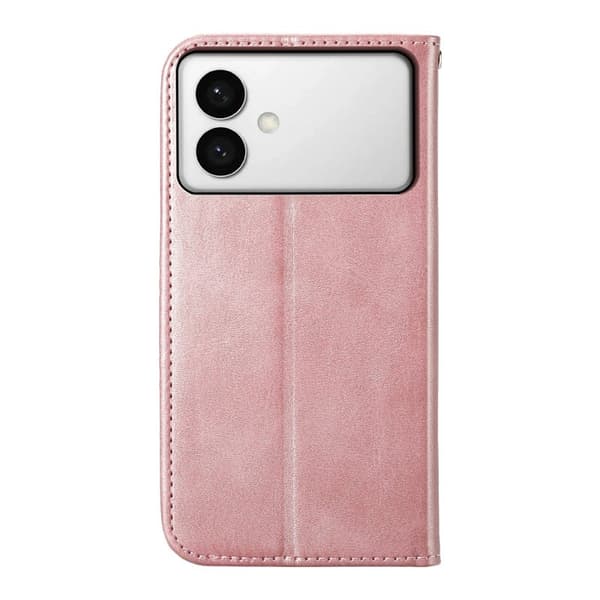 Samsung Galaxy S26 Edge Plånboksfodral Konstläder Kalvtextur - Roséguld