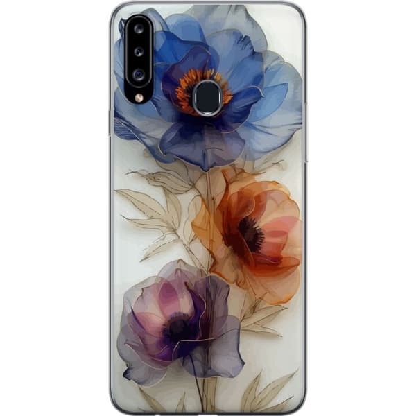 Mobilcover til Samsung Galaxy A20s med silkeblomster