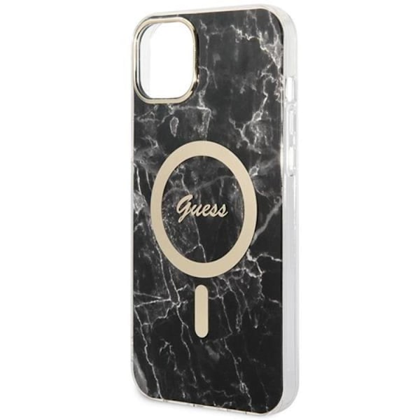 GUESS iPhone 14 Plus Magsafe Skal Marble + Trådlös Laddare - Svart Svart