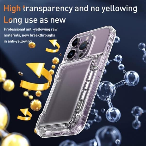 Mobilskal till iPhone 15 Pro Korthållare Kickstand - Clear Transparent