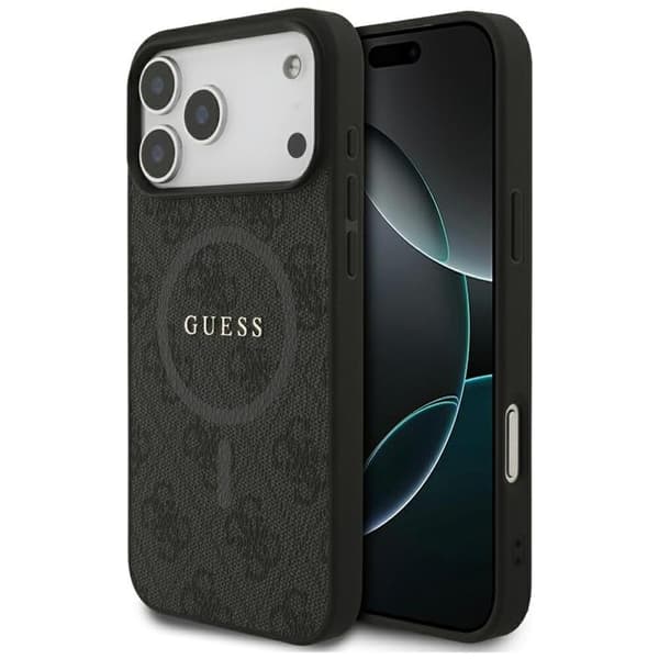 Guess telefontaske til iPhone 17 Pro Max MagSafe 4G Ring Classic Logo - Sort Svart