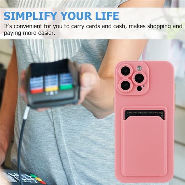 Mobilskal till iPhone 16 Pro Max Korthållare TPU - Rosa Rosa