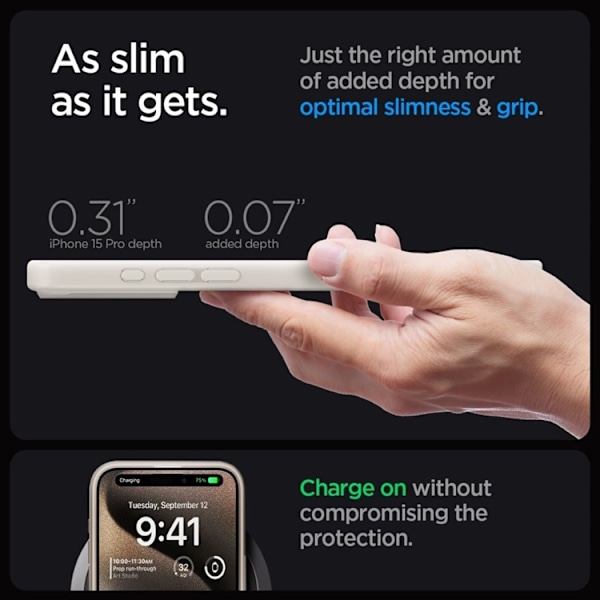 Spigen Mobilskal till iPhone 15 Pro Max Magsafe Hybrid - Titanium Silver