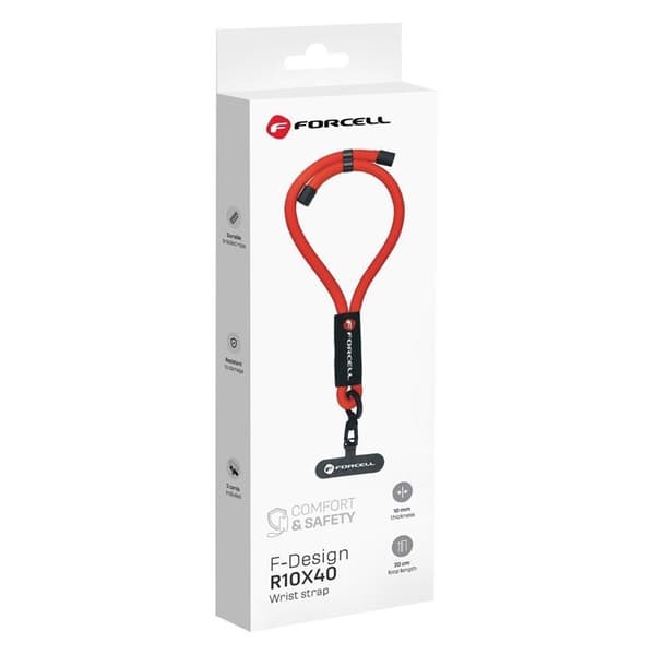 Forcell Handled Mobilrem Lanyard med Justerbar Längd - Röd Röd