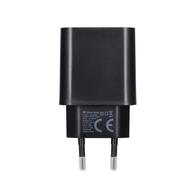 Blue Star 20W Väggladdare Type-C Med Type-C Kabel - Svart Black