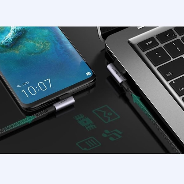 Ugreen Angle USB-C till USB-A kabel 0.5m - Grå