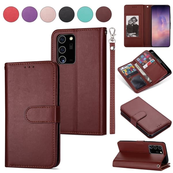 Leather Fodral Till Samsung Galaxy Note 20 Ultra - Brun Brun