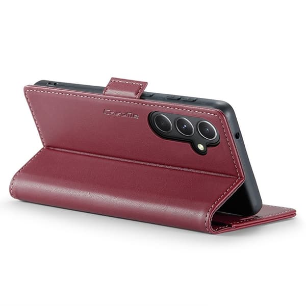 CASEME Plånboksfodral Konstläder för Samsung Galaxy S23 FE - Röd