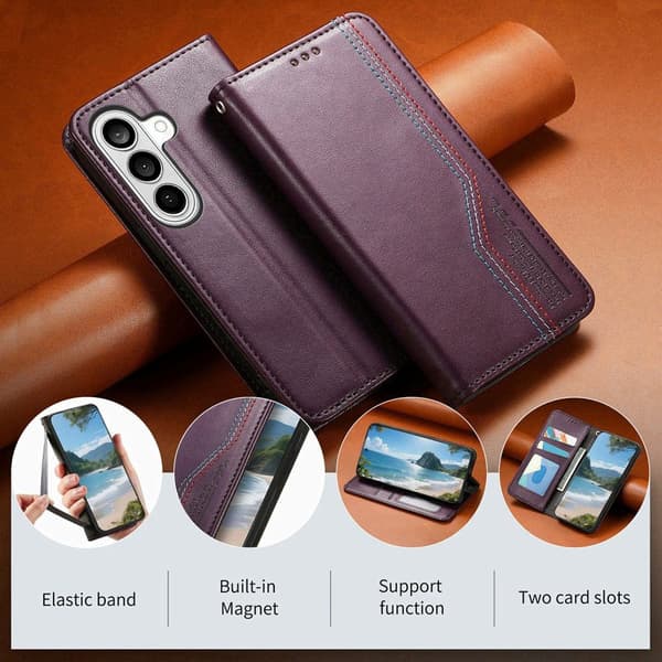Plånboksfodral för Samsung Galaxy S26 Plus Konstläder - Lila