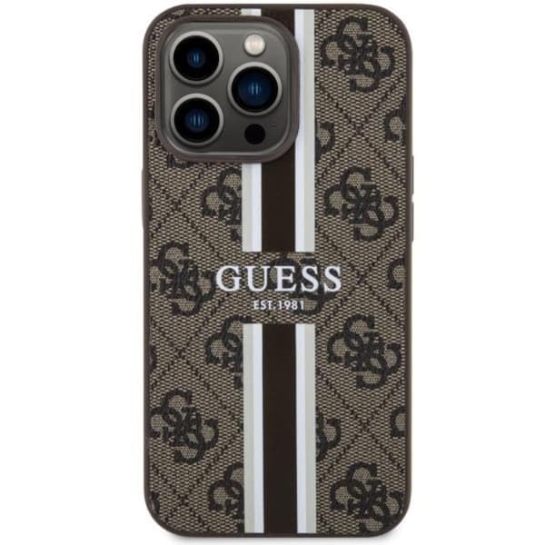 Guess iPhone 13 Pro/13 Mobilskal MagSafe 4G Printed Stripes - Ruskea Brun