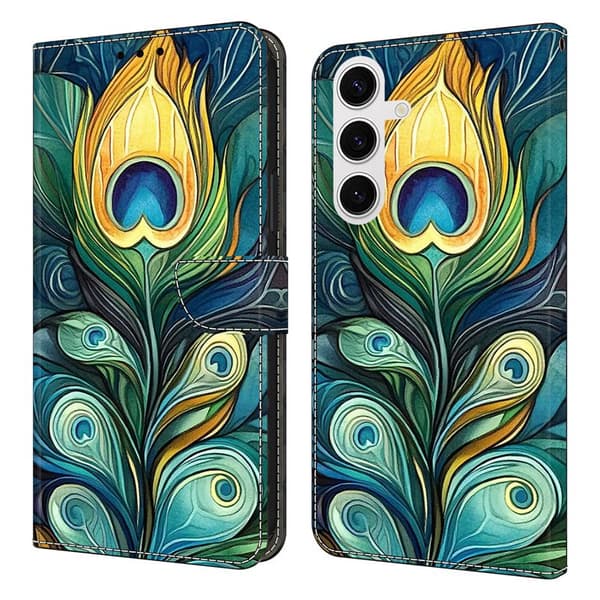 Plånboksfodral för Samsung Galaxy S26 Plus Konstläder Mönster - Grön