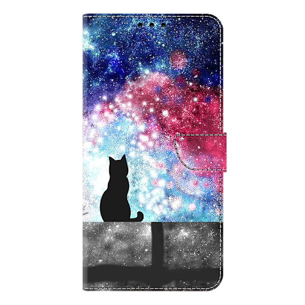 Samsung Galaxy S26 Plånboksfodral Fällbart Ställ Konstläder Mönster - Katt