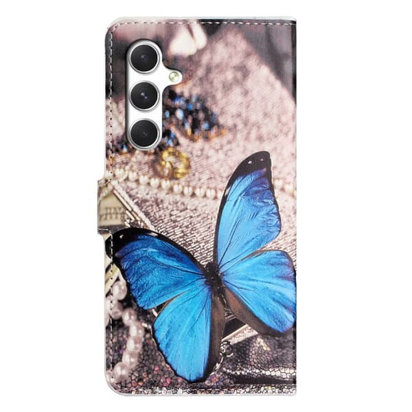 Plånboksfodral för Samsung Galaxy S26 Plus Konstläder - Blå fjäril