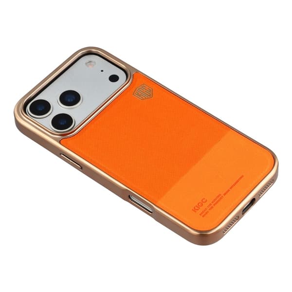 KIGC Mobilskal till iPhone 17 Pro Electroplating PC + TPU + PU - Orange Orange