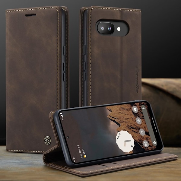 CASEME 013 Plånboksfodral för Google Pixel 9a - KonstLäder - Kaffe