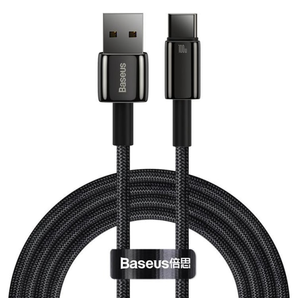 Baseus Tungsten USB-C till USB-A kabel 100W 2m - Svart