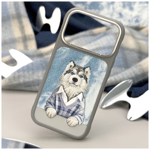 Nimmy Mobilskal För iPhone 17 Pro MagSafe Gentle Pets Series Dog - Grå Grå