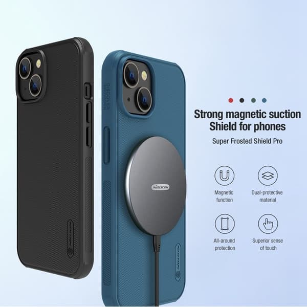 NILLKIN Frosted Shield Pro Mobilskal för iPhone 14/13 - Svart