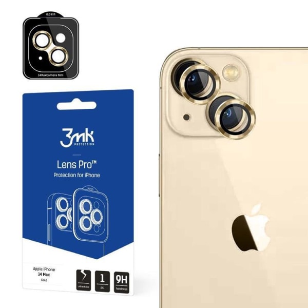 3MK iPhone 14 Plus -linssinsuoja karkaistua lasia Pro - kultaa