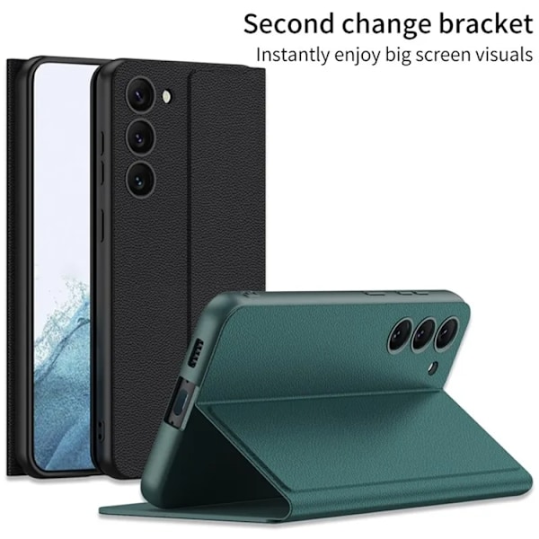 GKK Galaxy S23 Plus Mobilfodral Magnetic PU-Läder - Carbon Svart