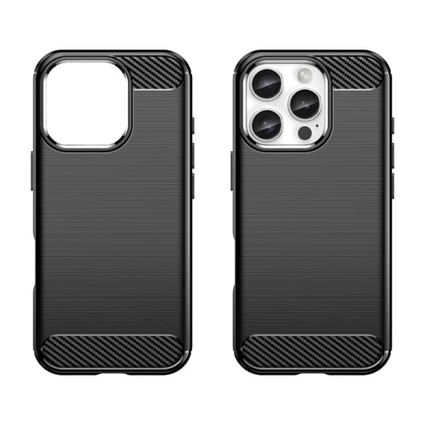 Mobilskal till iPhone 16 Pro Silikon Carbon - Svart Svart