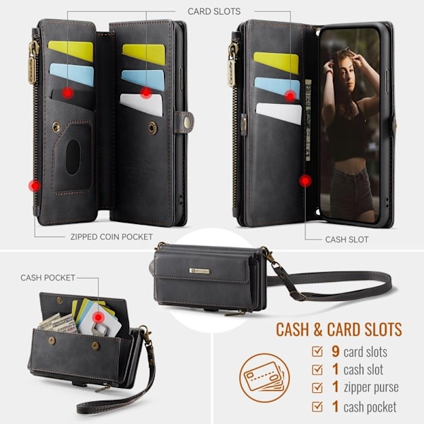 CASEME iPhone 11 Plånboksfodral RFID-Skydd Konstläder Svart