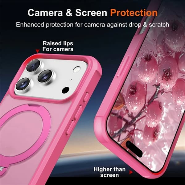Mobilskal till iPhone 17 Pro MagSafe Kickstand TPU + PC - Rosa Rosa