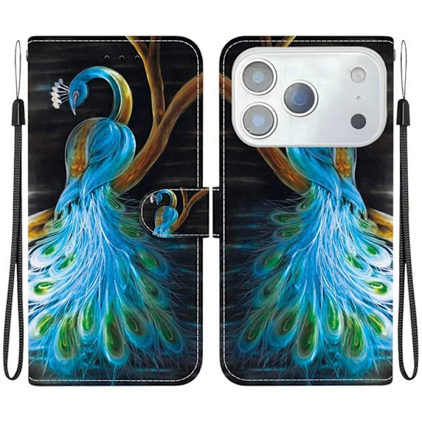 iPhone 17 Pro Max Plånboksfodral Med Lanyard - Peacock