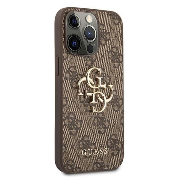 Guess iPhone 13 Pro Skal Big Logo Syntetiskt Läder Brun Brun
