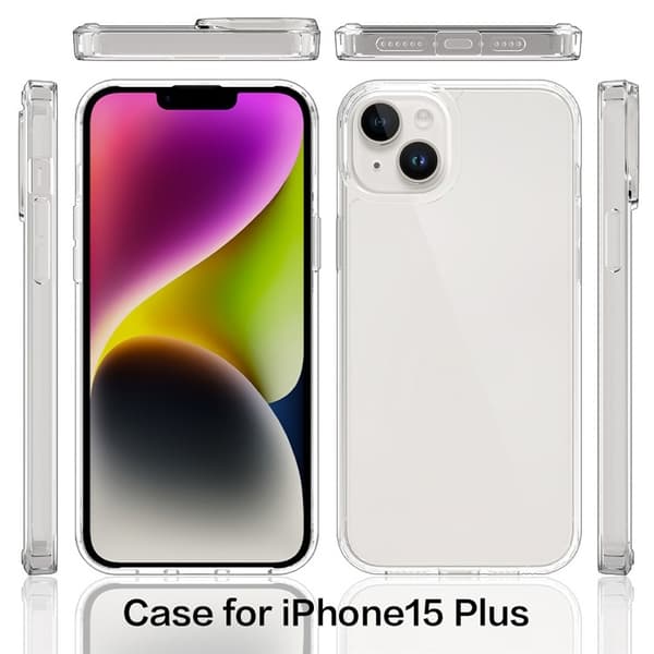 BOOM iPhone 15 Plus -puhelinkuori akryyli-TPU - läpinäkyvä Transparent