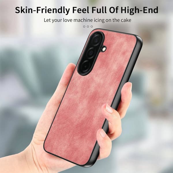 Mobilskal för Samsung Galaxy S26 Plus Shockproof Slim Konstläder - Rosa
