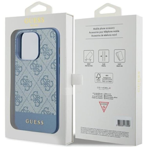 Guess iPhone 15 Pro -puhelinkuori 4G Stripe -kokoelma - Sininen