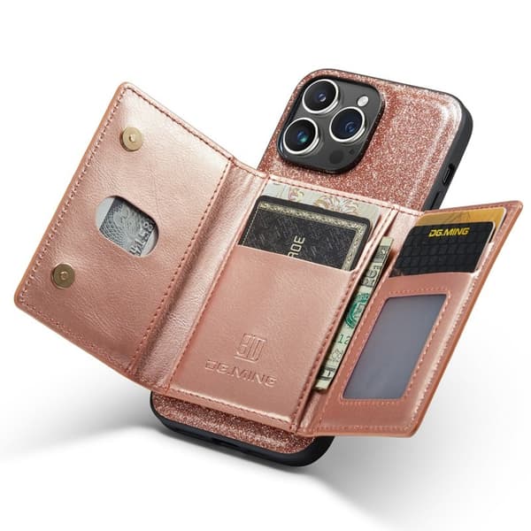 DG.MING M3 Series Mobilskal till iPhone 15 Pro Max Glittery Roséguld