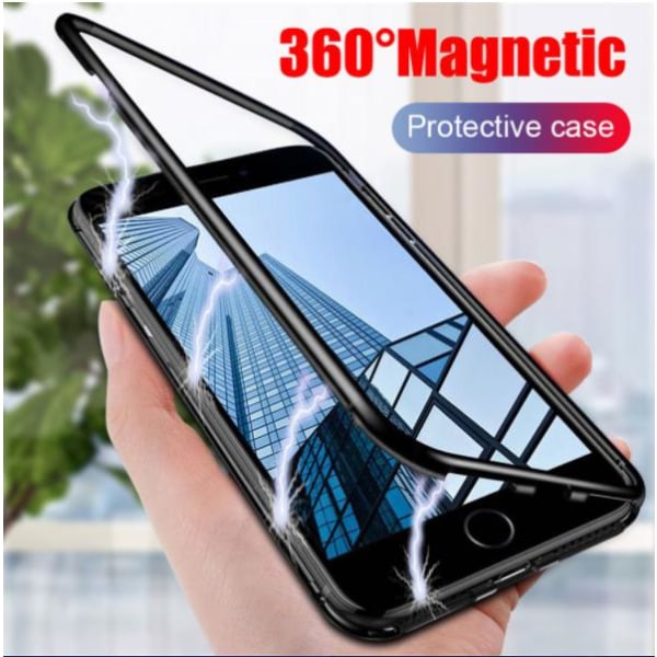 iPhone 11 Pro Skal Magnetisk Metallram + Härdat Glas Heltäckande