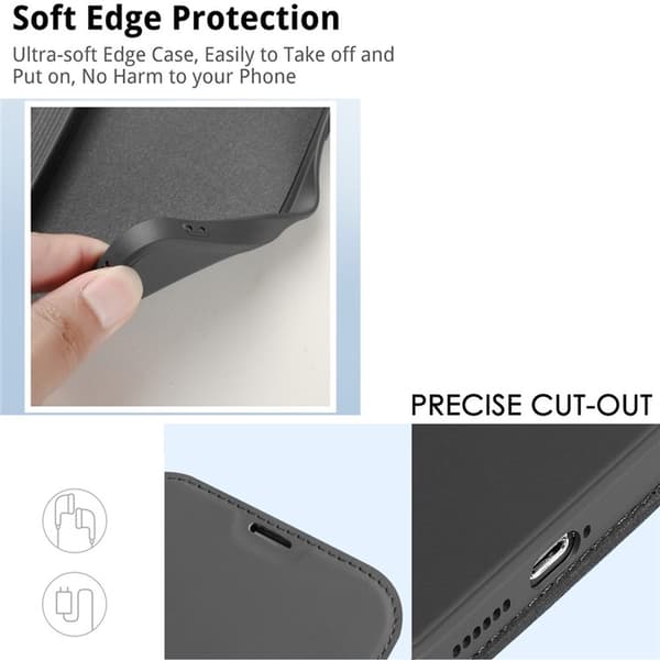 iPhone 14 Pro Max Plånboksfodral Liquid Silicone - Mörklila Lila
