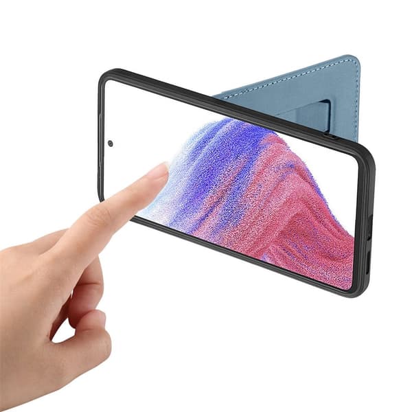 CASENEO Mobilskal för Samsung Galaxy S26 Fällbart stativ Konstläder - Blå