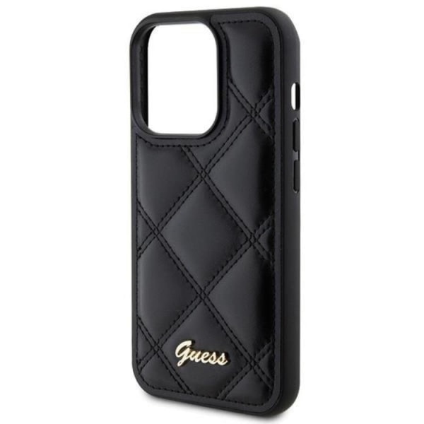 Guess iPhone 15 Pro Max Mobilskal Quilted Metal Logo - Sort