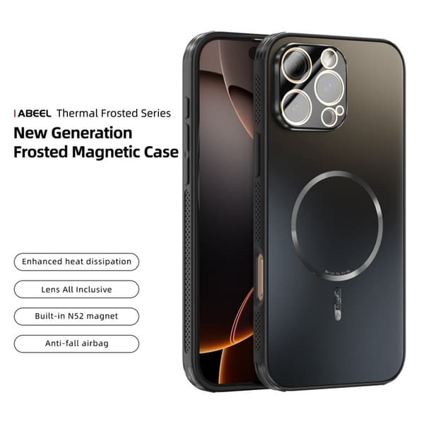 ABEEL Mobilskal till iPhone 16 Pro Magnetiskt TPU PC KylSvart