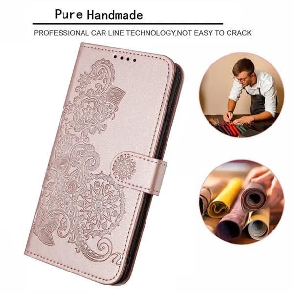 iPhone 17 Pro Max Plånboksfodral Mandala Flower - Roséguld Roséguld