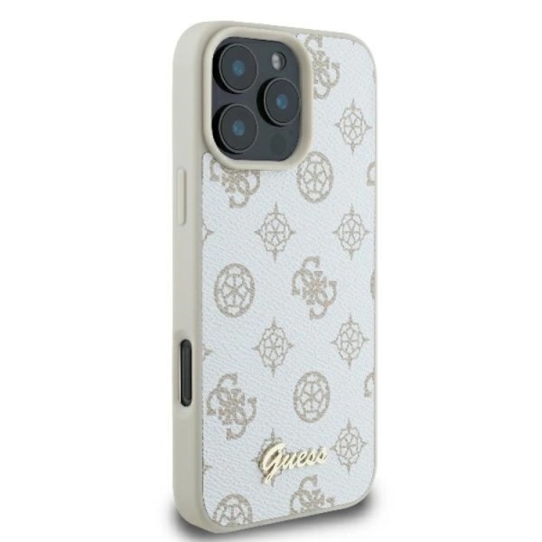 Guess Mobilskal till iPhone 16 Pro MagSafe Peony Script Logo - Vit Vit