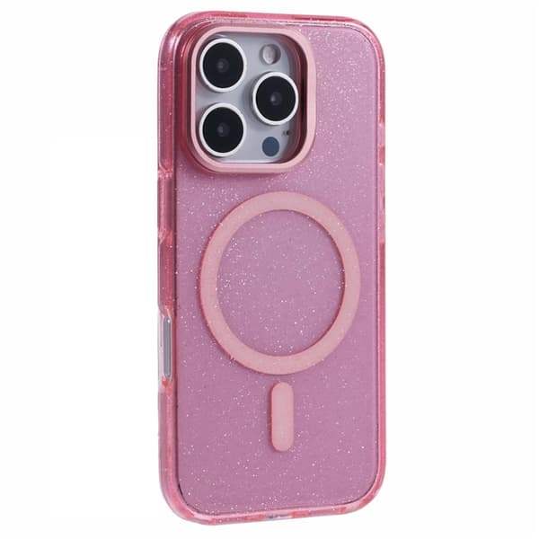 KIGC Mobilskal till iPhone 16 Pro MagSafe Epoxy Kickstand - Rosa Rosa