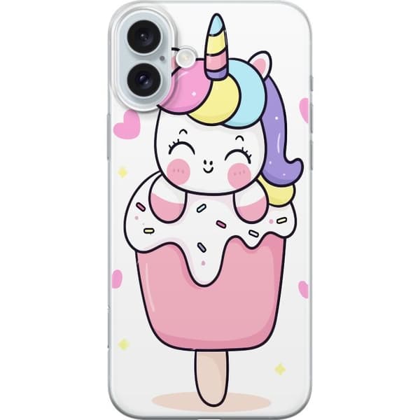 Telefontaske til Apple iPhone 16 Plus med Happy Unicorn
