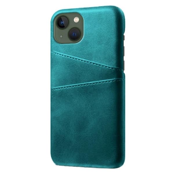 iPhone 14 Plus Skal Korthållare PU Läder - Grön Grön