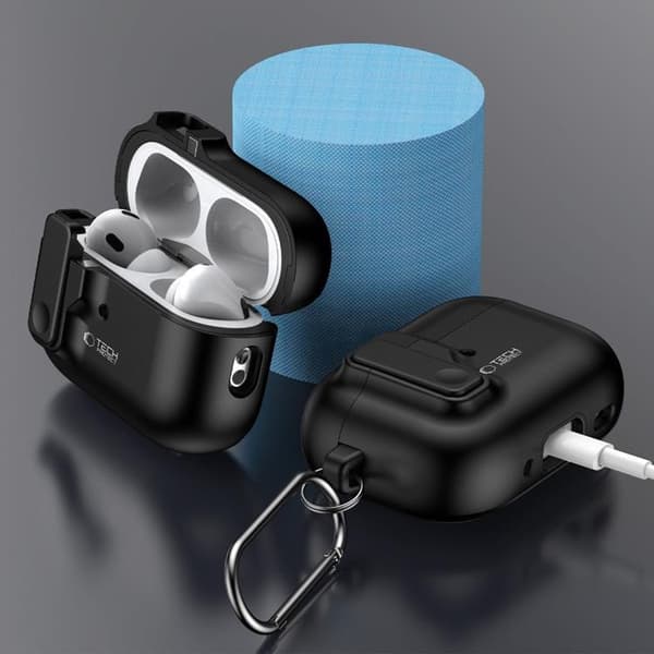 Tech-Protect Apple Airpods Pro 1/2 Taske Slim Hook - Lavendel Svart