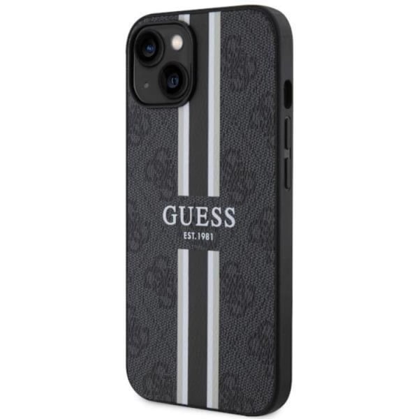Guess iPhone 14 Plus Mobilskal MagSafe Printed Stripe Svart Svart