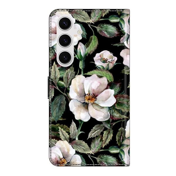 Samsung Galaxy S26 Plånboksfodral Fällbart Ställ Konstläder Mönster Stor Blomma