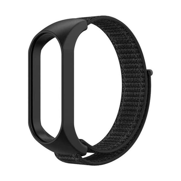 Xiaomi Mi Smart Band 5/6/7 Armbånd Nylon 05 - Sort Svart