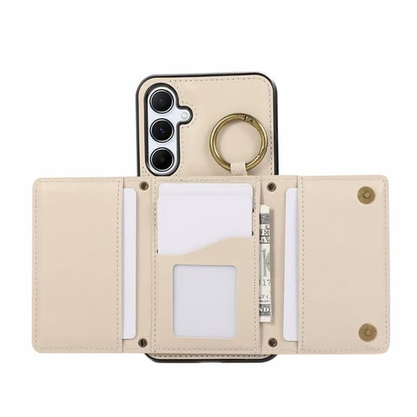 Plånboksfodral för Samsung Galaxy S26 Plus Konstläder Kickstand - Beige