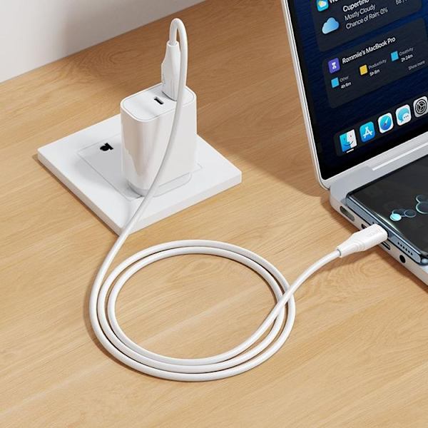 HOCO USB-A till USB-C Kabel 3A 1m Silikon X124 - Vit Vit