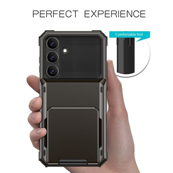 Mobilskal till Galaxy S25 FE Korthållare Dual Layer - Röd Röd